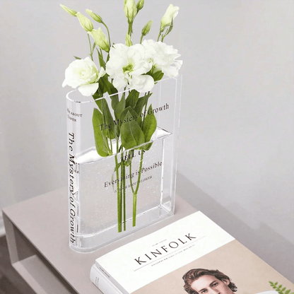 Florenza™ - Transparent Book Vase for Elegant Displays (50% Off) - Evesbury