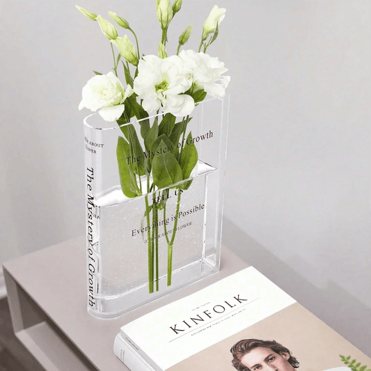 Florenza™ - Transparent Book Vase for Elegant Displays (50% Off) - Evesbury