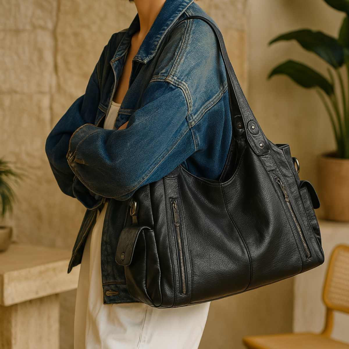 Silviné™ – PU Leather Tote Bag (50% Off)