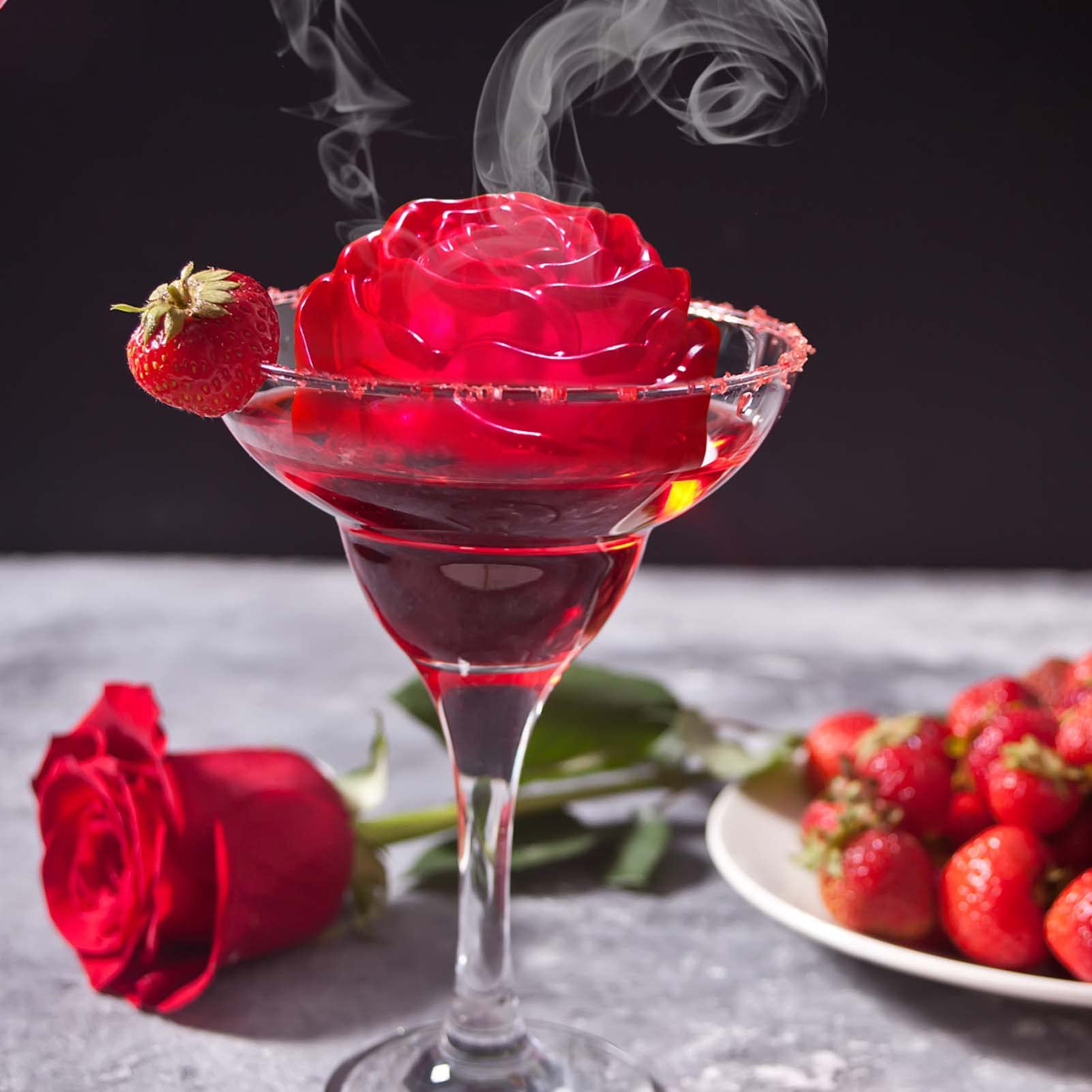 Florenza™ - 3D Rose Shape Ice Cube Molds for Pinterest - Worthy Drinks (2+1 Free) - Evesbury