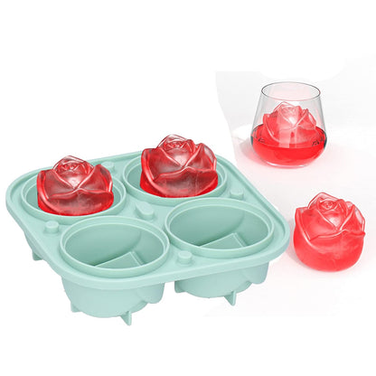 Florenza™ - 3D Rose Shape Ice Cube Molds for Pinterest - Worthy Drinks (2+1 Free) - Evesbury