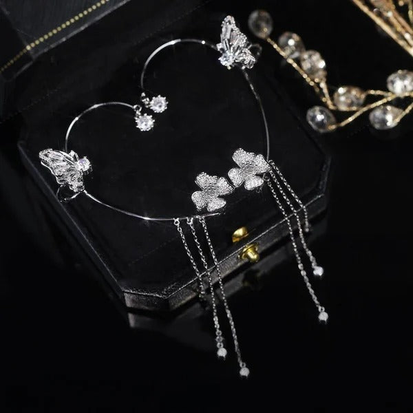 Aurelune™ – Butterfly and Flower Tassel Earrings (50% Off)
