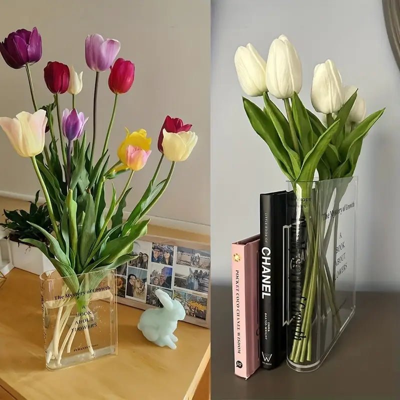 Florenza™ - Transparent Book Vase for Elegant Displays (50% Off) - Evesbury