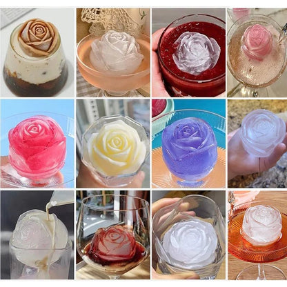 Florenza™ - 3D Rose Shape Ice Cube Molds for Pinterest - Worthy Drinks (2+1 Free) - Evesbury