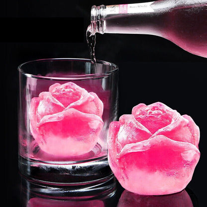 Florenza™ - 3D Rose Shape Ice Cube Molds for Pinterest - Worthy Drinks (2+1 Free) - Evesbury